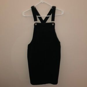 Black Corduroy Overall Dress